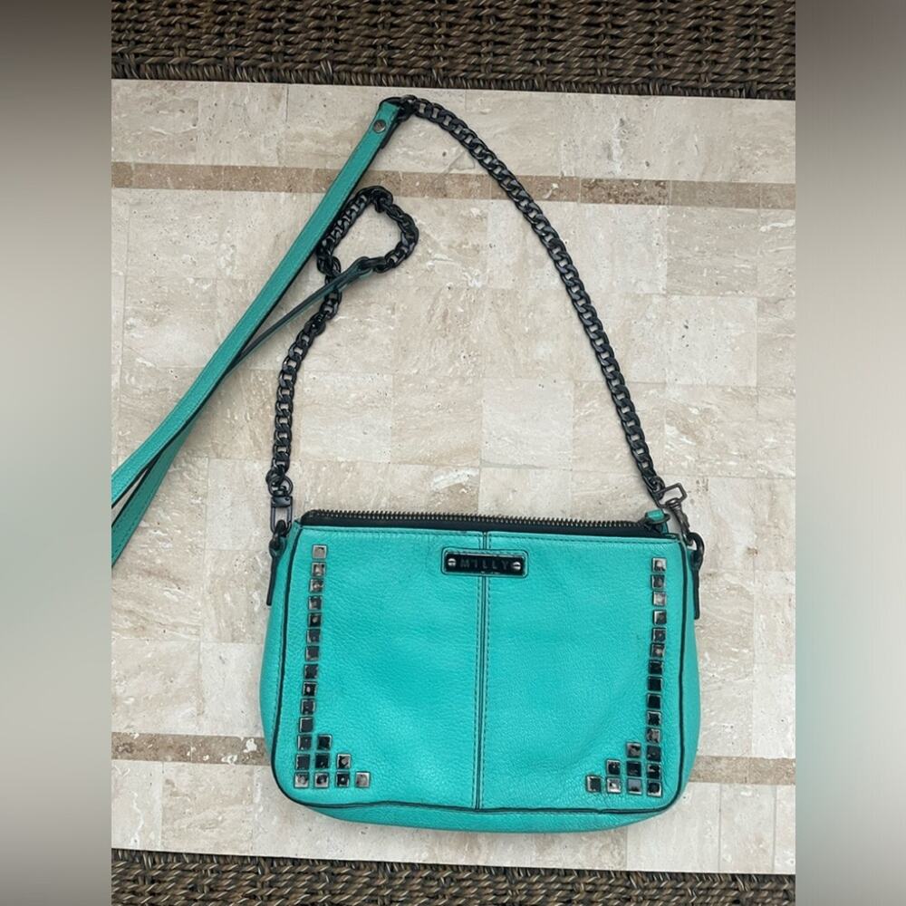 Milly Gwen leather studded crossbody bag